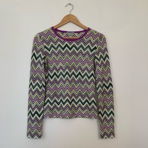 Missoni Sport Purple and Green Chevron Top
